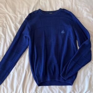 izod grid type dark blue sweater!
